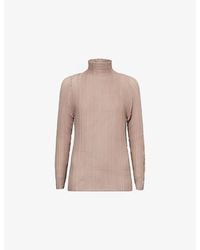 Issey Miyake - Wooly Pleats-66 Long-Sleeve Knitted Top - Lyst