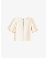 Ro&zo - Round-Neck Puff-Sleeve Shell Top - Lyst