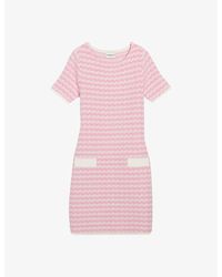 Claudie Pierlot - Two-tone Knitted Straight-cut Tweed Mini Dress - Lyst