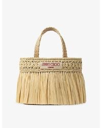 Jimmy Choo - Mini Beach Woven Raffia Tote Bag - Lyst
