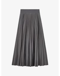 Reiss - Seren Pleated Woven Midi Skirt - Lyst