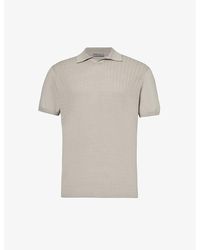 Corneliani - Short-sleeved Textured Cotton Polo Shirt - Lyst