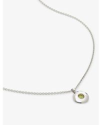 Monica Vinader - August Birthstone Sterling- And Peridot Necklace - Lyst