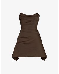 House Of Cb - Jasmine Strapless Cotton-Blend Mini Dress - Lyst