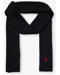 Polo Ralph Lauren - Brand-embroidered Ribbed Wool Scarf - Lyst