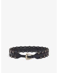 Sandro - Interlaced Stud-Embellished Leather Belt - Lyst