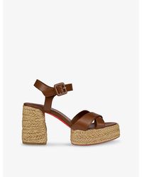 Christian Louboutin - Calakala 85 Suede And Leather Heeled Espadrilles - Lyst