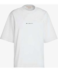 Marni - Logo-print Short-sleeved Cotton-jersey T-shirt - Lyst