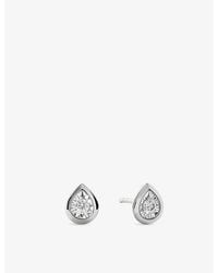 Monica Vinader - Pear-Shaped 0.13Ct Lab-Grown Diamond And Sterling- Stud Earrings - Lyst
