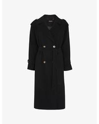 Whistles - Riley Belted Woven Trench Coat - Lyst