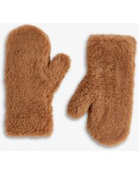 Womens Accessories Gloves Max Mara Ombrato Camel Hair And Silk Mittens 