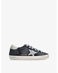 Golden Goose - Super Star Branded Suede Low-Top Trainers - Lyst