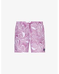 Speedo - Graphic-pattern Mid-rise Swim Shorts - Lyst