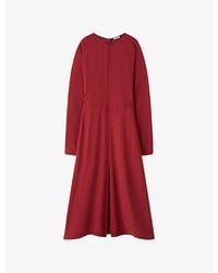 JOSEPH - Hills Long-Sleeve Crepe Midi Dress - Lyst