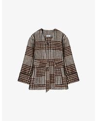Ro&zo - Heritage-Check Belted Wool-Blend Jacket - Lyst