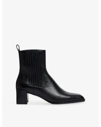 Sandro - Metal-Toe Heeled Leather Ankle Boots - Lyst