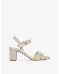 Dune - Merisa Block-Heel Woven Sandals - Lyst