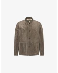 dunhill - Stand-Collar Patch-Pocket Suede Jacket - Lyst