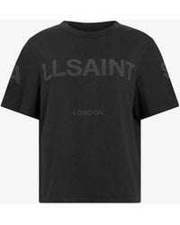 AllSaints - Lisa Logo-print Relaxed-fit Organic-cotton T-shirt - Lyst
