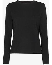 Whistles - Crew-neck Long-sleeve Cotton Top - Lyst