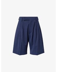 Paul Smith - Pleated Knee-Length Wool Shorts - Lyst