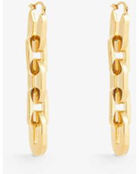 Jil Sander - Brand-engraved Chain Brass Drop Earrings - Lyst