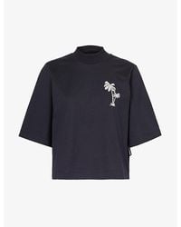 Palm Angels - Palms Brand-embroidered Cotton-jersey T-shirt - Lyst