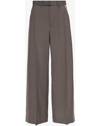 Sacai - Satin-stripe Belted Straight-leg High-rise Woven-blend Trousers X - Lyst