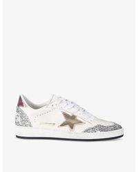 Golden Goose - Ballstar Exclusive Sequin-embellished Leather Low-top Trainers - Lyst