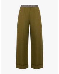 Marni - Logo-Waistband Straight-Leg Wool Trousers - Lyst