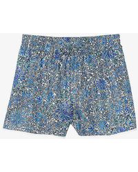 Sandro - Floral-print High-rise Woven Shorts - Lyst