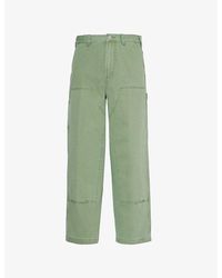 Obey - Duck Bigwig Carpenter Patch-Pockets Wide-Leg Relaxed-Fit Denim Trousers - Lyst