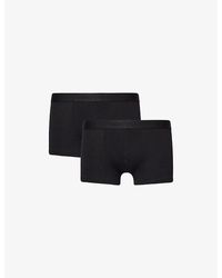 Sunspel - Branded-waistband Mid-rise Pack Of Two Stretch-cotton Trunks - Lyst