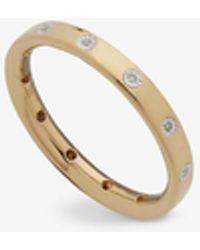 Monica Vinader - Fiji 18ct Recycled Yellow Gold-plated Sterling Silver Vermeil And 0.0324 Diamond Ring - Lyst