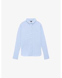 The Kooples - Logo-Embroidered Long-Sleeve Cotton Shirt - Lyst