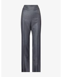 Valentino - Straight-Cut Silk And Wool Blend Trousers - Lyst