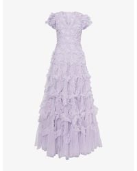 Needle & Thread - Amorette Ruffled Recycled-polyester Maxi Dress - Lyst