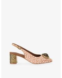 Kurt Geiger - Chelsea Calf-Hair Leather Slingbacks - Lyst
