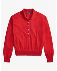 Polo Ralph Lauren - Logo-Embroidered Polo-Collar Wool Jumper - Lyst