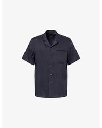 Corneliani - Short-Sleeve Wool And Linen-Blend Shirt - Lyst