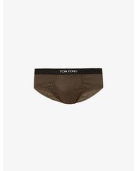 Tom Ford - Branded-Waistband Fitted Stretch-Cotton Briefs - Lyst