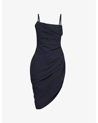 Jacquemus - Dark Vy Saudade Open-back Asymmetric Woven Mini Dress - Lyst