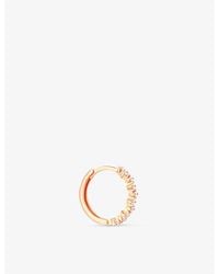 Astrid & Miyu - Cluster Crystal 18Ct Rose-Plated Recycled Sterling And Cubic Zirconia Hoop Earrings - Lyst