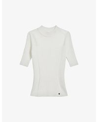Ted Baker - Sheer-panel Stretch-woven Top - Lyst