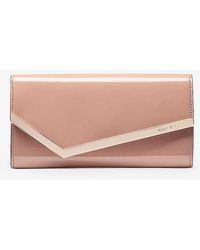 Jimmy Choo - Emmie Logo-engraved Patent-leather Clutch - Lyst