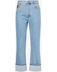 Loewe - Turn-up Mid-rise Straight-leg Jeans - Lyst
