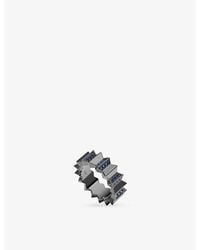 Apm Monaco - Up And Down Ruthenium Plated Alloy And Cubic Zirconia Ring - Lyst