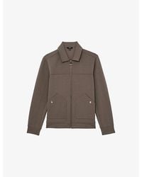 Reiss - Newland Zip-Through Stretch-Jersey Overshirt - Lyst