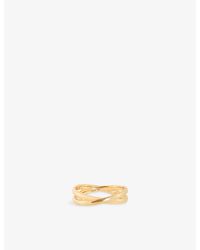 Astrid & Miyu - Illusion Twist 18Ct-Plated Sterling- Band Ring - Lyst