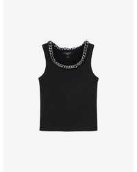 AllSaints - Lucy Chain-Trim Cotton-Blend Vest Top - Lyst